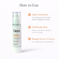 How to use Eleve Sun Shield SPF 50 PA++++ showing application steps and reapplication guidance for sun protection.